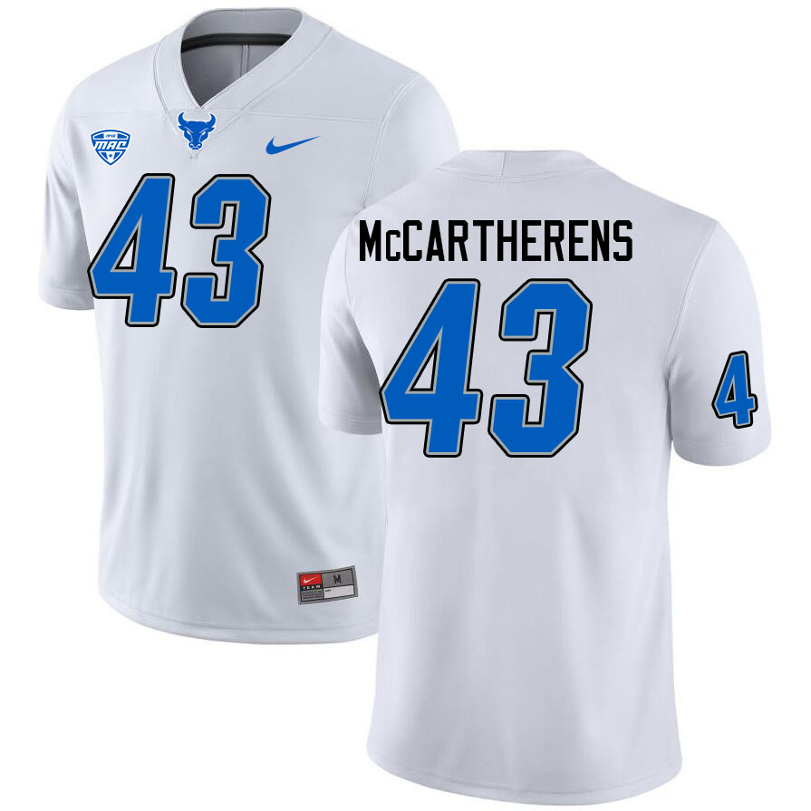 Buffalo Bulls #43 Charles McCartherens College Football Jerseys Stitched Sale-White